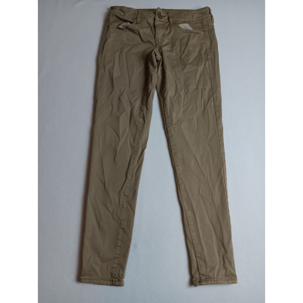 American Eagle Jegging Super Stretch Skinny Pants Khaki Tan Womens Size 4